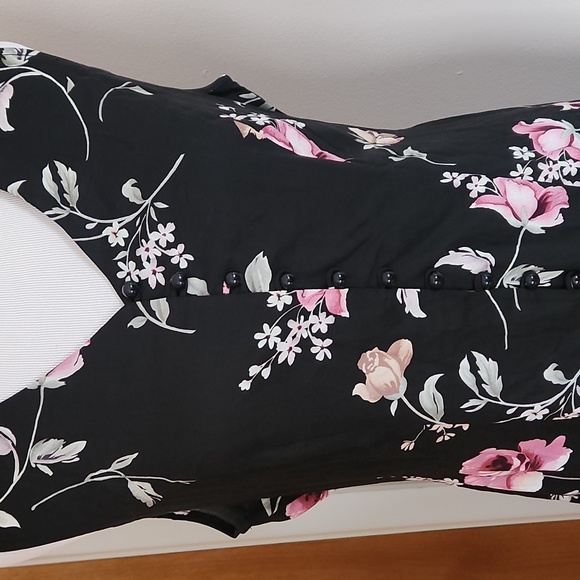 Vintage 90s Rayon Floral Dress - Picture 3 of 5